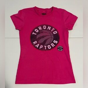 NBA Toronto Raptors Girls' Pink Graphic Tee L